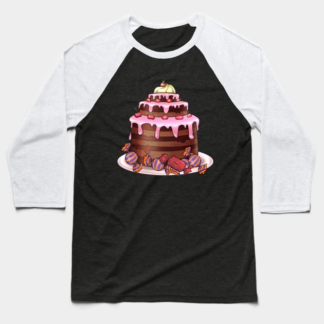 Yummy Cake Baseball T-Shirt by Bootyfreeze